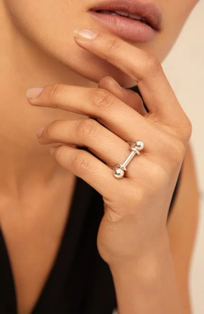 Unode50 Sterling Silver-plated Ring In Silver