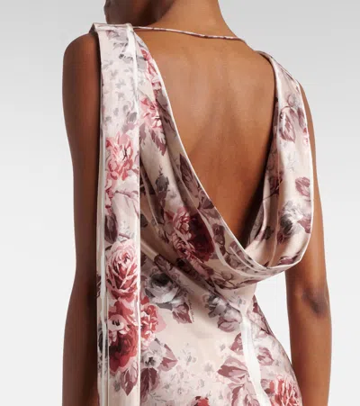 Acne Studios Womens Multi Beige Dotti Floral-print Satin Midi Dress In Multi
