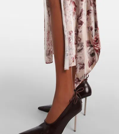 Acne Studios Womens Multi Beige Dotti Floral-print Satin Midi Dress In Multi