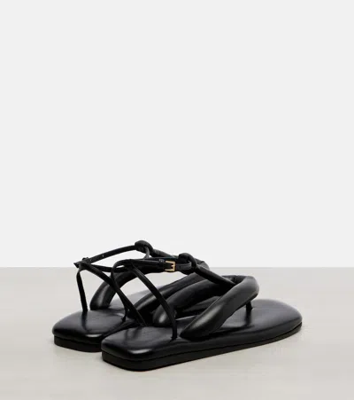 Givenchy Boudoir Bicolor Thongs In Nappa Leather In Black