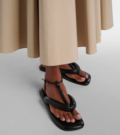 Givenchy Boudoir Bicolor Thongs In Nappa Leather In Black