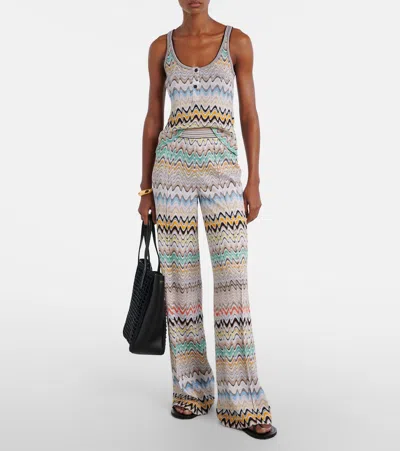 Missoni Pull On Pants Multicolor Beige Light Base In Multi