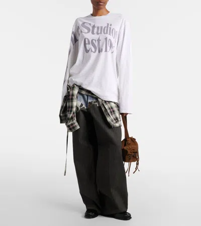 Acne Studios Oversized Cotton-blend Jersey T-shirt In White