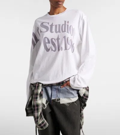 Acne Studios Oversized Cotton-blend Jersey T-shirt In White