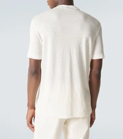 Thom Sweeney Linen-blend T-shirt In Neutral