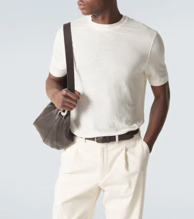Thom Sweeney Linen-blend T-shirt In Neutral
