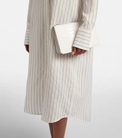 Totême Cotton Silk Summer Tunic Dress In White