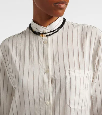 Totême Cotton Silk Summer Tunic Dress In White