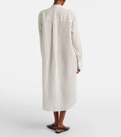 Totême Cotton Silk Summer Tunic Dress In White