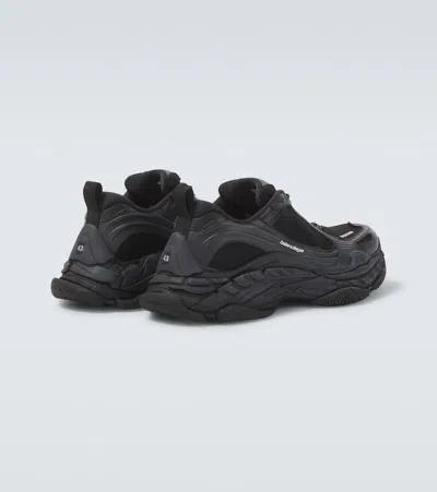 Balenciaga Black Polyester Athletic Sneakers In Black