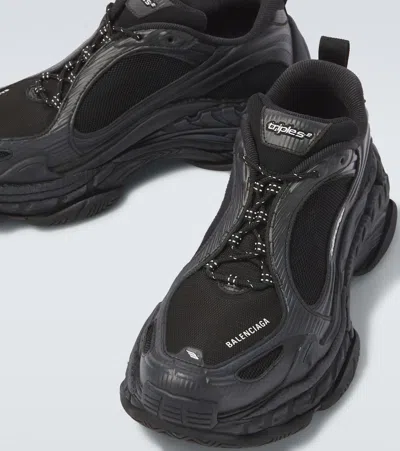 Balenciaga Black Polyester Athletic Sneakers In Black