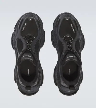 Balenciaga Black Polyester Athletic Sneakers In Black