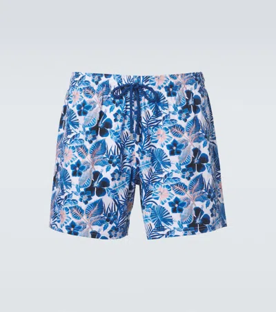 Vilebrequin Moorise Straight-leg Mid-length Printed Recycled Swim Shorts In Blue