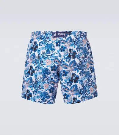 Vilebrequin Moorise Straight-leg Mid-length Printed Recycled Swim Shorts In Blue