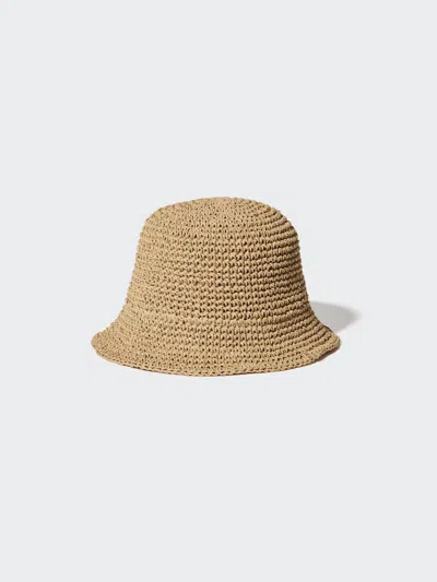 Uniqlo Women's Adjustable Crochet Hat Beige Linen  Us In Brown