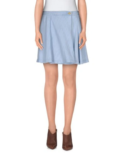Shop Michael Michael Kors Denim Skirts In Blue