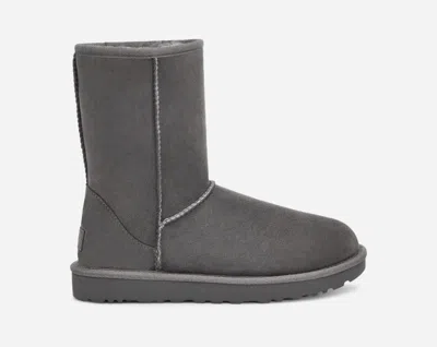 Ugg Mid-calf Suede Boots With Plush Lamb Lining In Gray