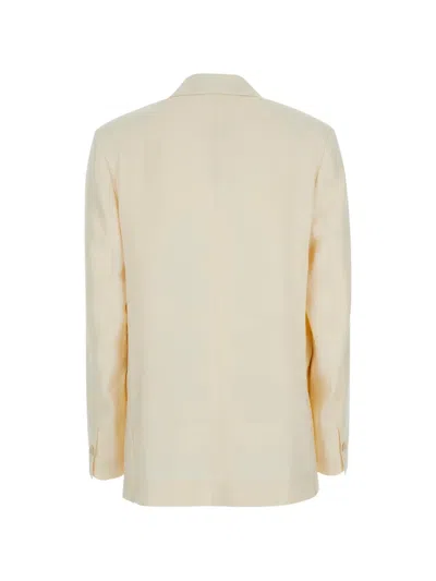 Rame Double-breasted Notched-lapel Jacket In Neutral