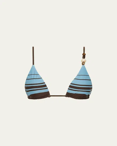 Sir Rioja String Triangle Top Pacha Mineral Stripe In Blue