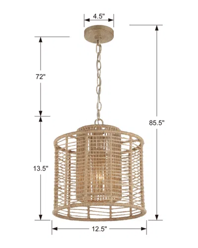 Crystorama Jayna 1 Light Burnished Silver Pendant In Brown