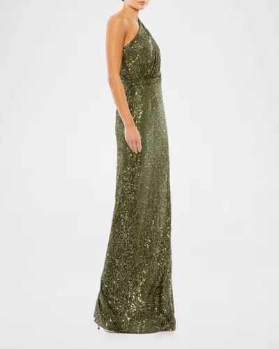Mac Duggal 26694 Long One Shoulder Formal Prom Gown In Purple