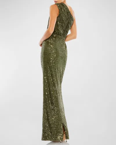 Mac Duggal 26694 Long One Shoulder Formal Prom Gown In Purple