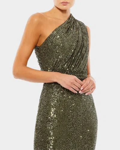 Mac Duggal 26694 Long One Shoulder Formal Prom Gown In Purple