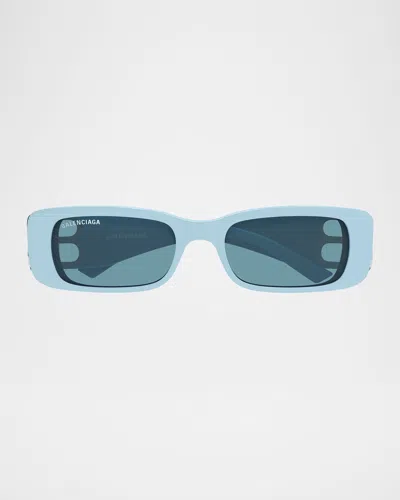 Balenciaga Eyewear Rectangular Frame Sunglasses In Blue