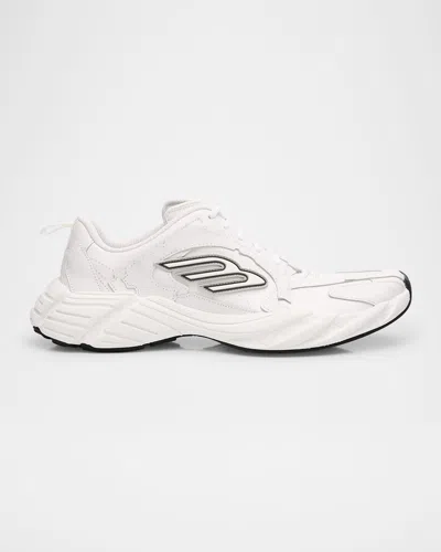 Balenciaga Monday White Low Top Sneakers With Logo Detail And Embossed Size On The Rear In Leather And Fabric M In White