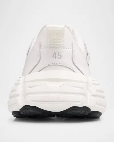 Balenciaga Monday White Low Top Sneakers With Logo Detail And Embossed Size On The Rear In Leather And Fabric M In White