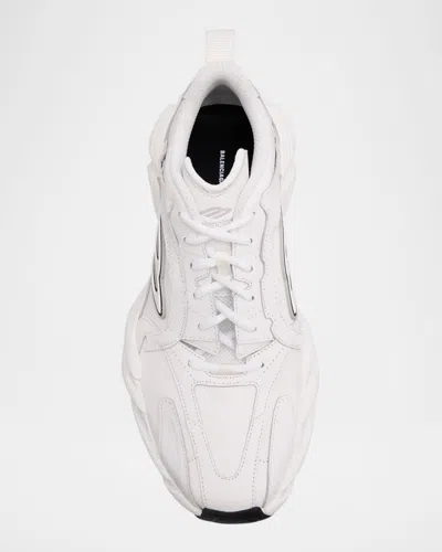Balenciaga Monday White Low Top Sneakers With Logo Detail And Embossed Size On The Rear In Leather And Fabric M In White