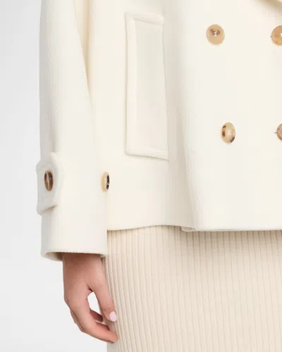 Chloé Oversized Wool Blend Peacoat Chin Strap Collar In Neutral