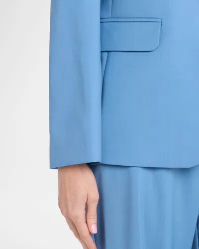 Weekend Max Mara Single-button Stretch Wool Jacket In Blue