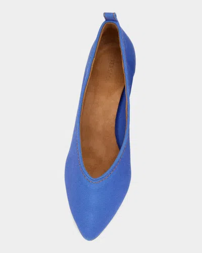 Versace Chic Medium Heeled Pointed Toe Pumps In Blue