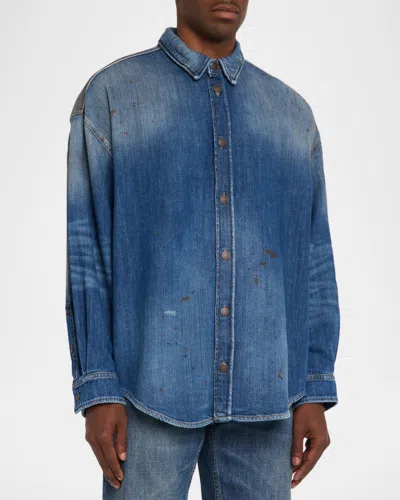 Acne Studios Oversized Denim Jacket In Blue