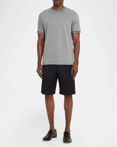 Bugatchi Men & Apos;s Micro-check Jersey Performance T-shirt In Gray