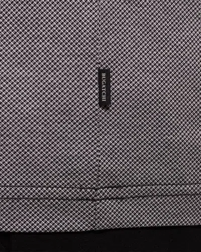 Bugatchi Men & Apos;s Micro-check Jersey Performance T-shirt In Gray