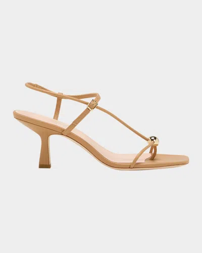 Loeffler Randall Triana Strappy Mid Heel Sandals With Ball Dune In Brown