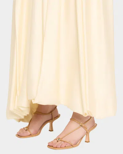 Loeffler Randall Triana Strappy Mid Heel Sandals With Ball Dune In Brown