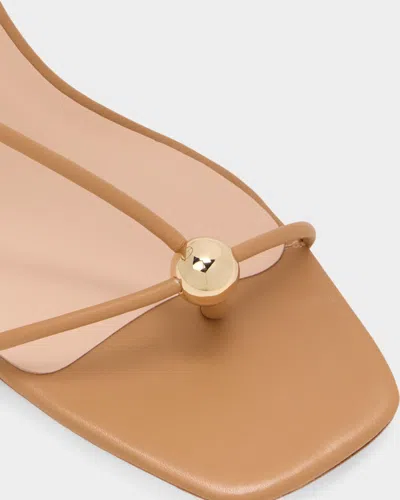 Loeffler Randall Triana Strappy Mid Heel Sandals With Ball Dune In Brown