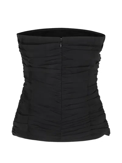 Herskind Ringo Ruched Strapless Top In Black