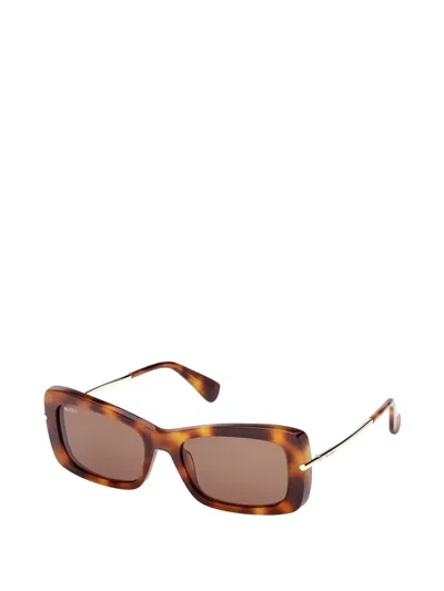 Max Mara Eyewear Rectangle-frame Sunglasses In Brown