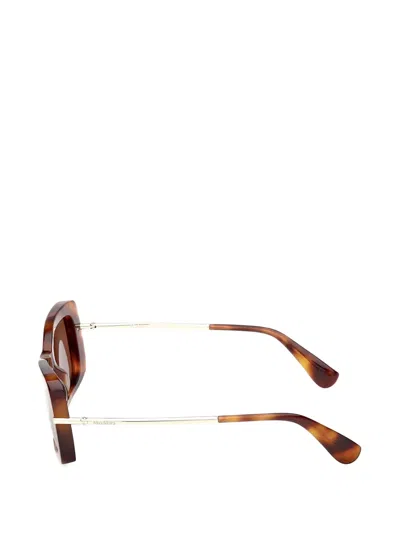 Max Mara Eyewear Rectangle-frame Sunglasses In Brown