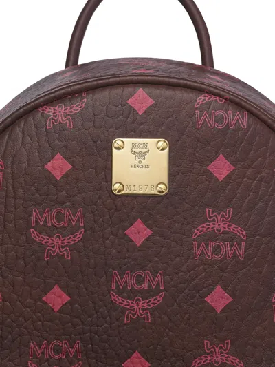 Mcm Stark Visetos Backpack In Brown