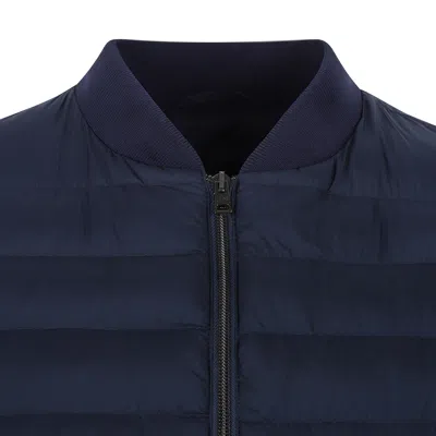 Herno Quilted Bomber Down Jacket In Blue