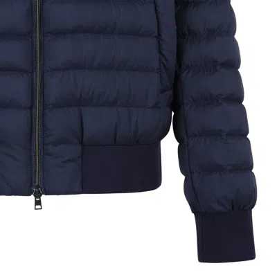Herno Quilted Bomber Down Jacket In Blue