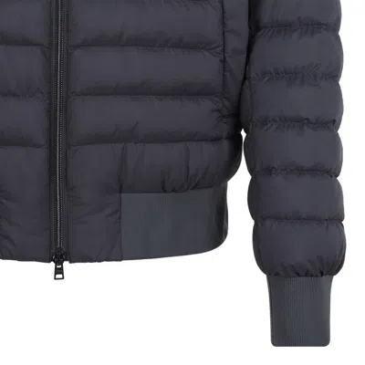 Herno Quilted Bomber Down Jacket In Blue