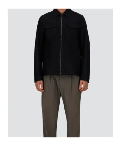 Herno Shacket In 3 Layers Denim Effect In Black