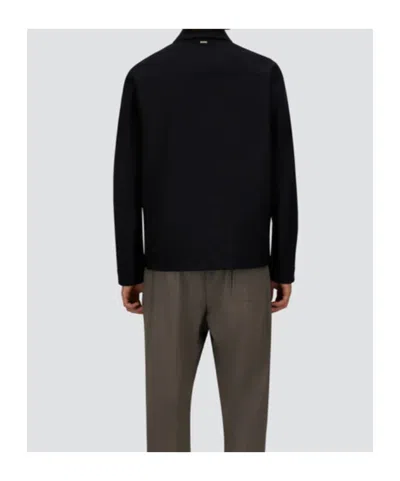 Herno Shacket In 3 Layers Denim Effect In Black