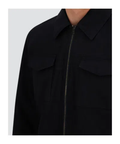 Herno Shacket In 3 Layers Denim Effect In Black